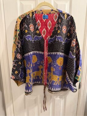 Kantha Cinch Top - Deer, Flowers